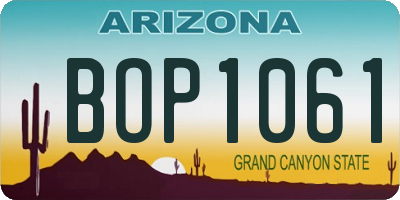 AZ license plate BOP1061