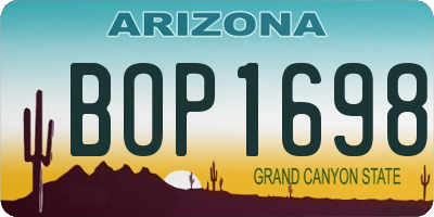 AZ license plate BOP1698