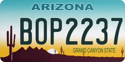 AZ license plate BOP2237