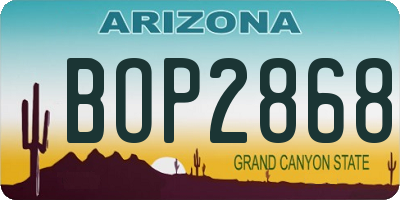 AZ license plate BOP2868