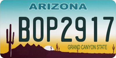 AZ license plate BOP2917