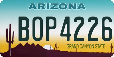 AZ license plate BOP4226