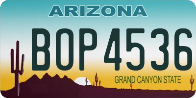AZ license plate BOP4536