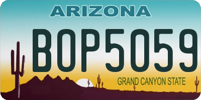 AZ license plate BOP5059