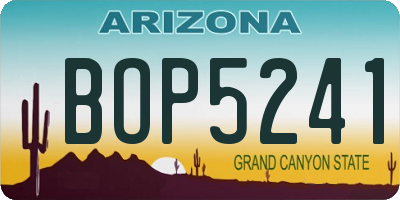 AZ license plate BOP5241
