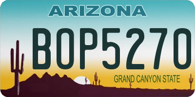 AZ license plate BOP5270