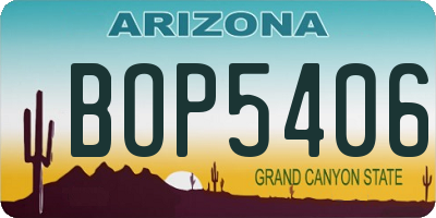 AZ license plate BOP5406