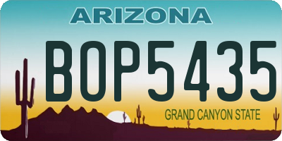 AZ license plate BOP5435
