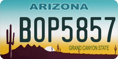 AZ license plate BOP5857