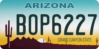 AZ license plate BOP6227