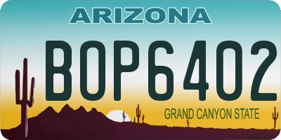 AZ license plate BOP6402