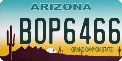 AZ license plate BOP6466