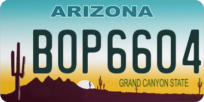 AZ license plate BOP6604