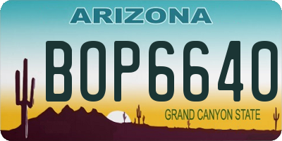AZ license plate BOP6640