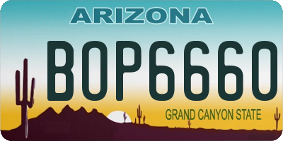 AZ license plate BOP6660