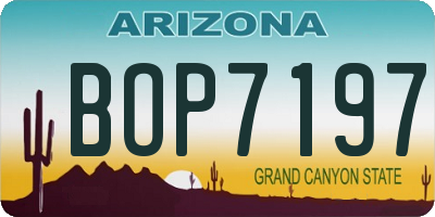 AZ license plate BOP7197