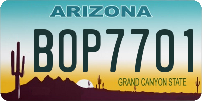 AZ license plate BOP7701