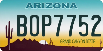 AZ license plate BOP7752