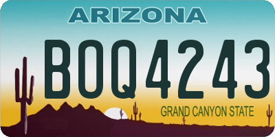 AZ license plate BOQ4243