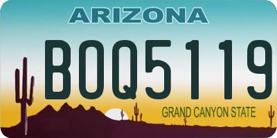 AZ license plate BOQ5119