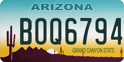 AZ license plate BOQ6794