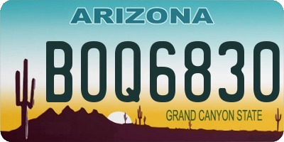 AZ license plate BOQ6830