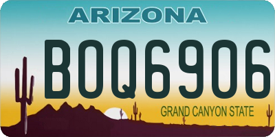 AZ license plate BOQ6906