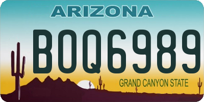 AZ license plate BOQ6989