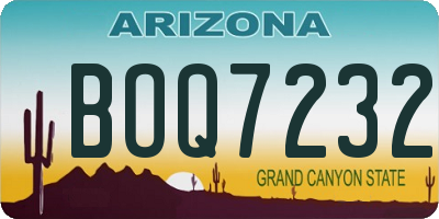 AZ license plate BOQ7232