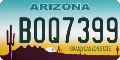 AZ license plate BOQ7399