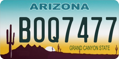 AZ license plate BOQ7477