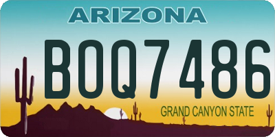 AZ license plate BOQ7486
