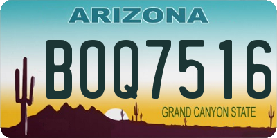 AZ license plate BOQ7516