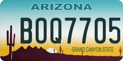 AZ license plate BOQ7705