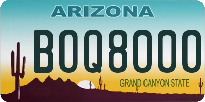 AZ license plate BOQ8000