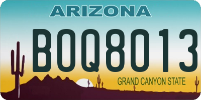 AZ license plate BOQ8013