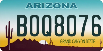 AZ license plate BOQ8076