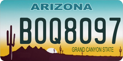 AZ license plate BOQ8097