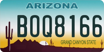 AZ license plate BOQ8166