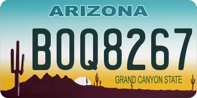 AZ license plate BOQ8267