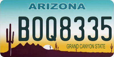 AZ license plate BOQ8335
