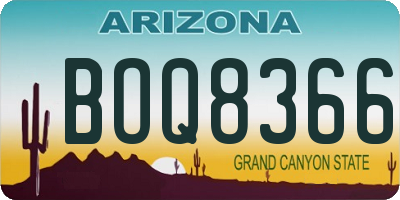 AZ license plate BOQ8366