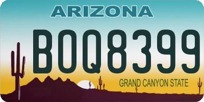 AZ license plate BOQ8399
