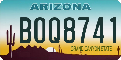 AZ license plate BOQ8741