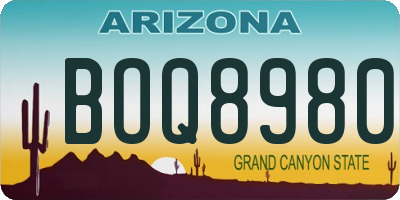 AZ license plate BOQ8980