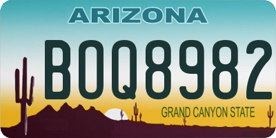 AZ license plate BOQ8982