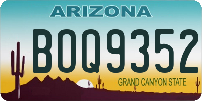 AZ license plate BOQ9352