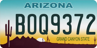 AZ license plate BOQ9372
