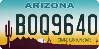 AZ license plate BOQ9640