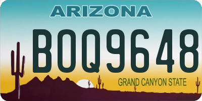 AZ license plate BOQ9648